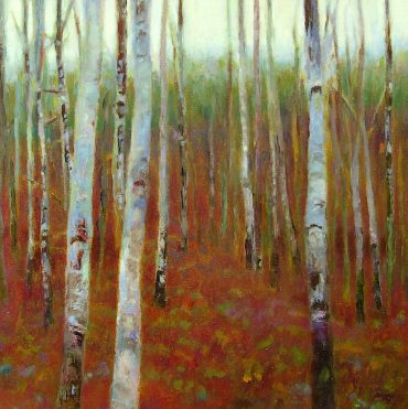 Berkenbos laat in het najaar