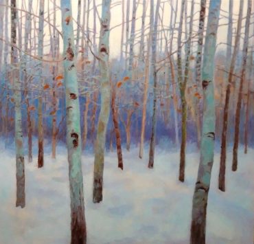 Winteravond berkenbos